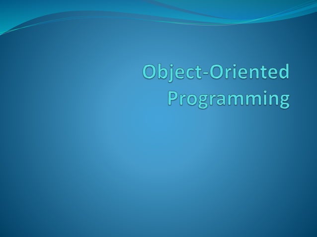 Object oriented programming | PPT
