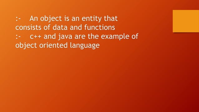 Object oriented programming | PPT