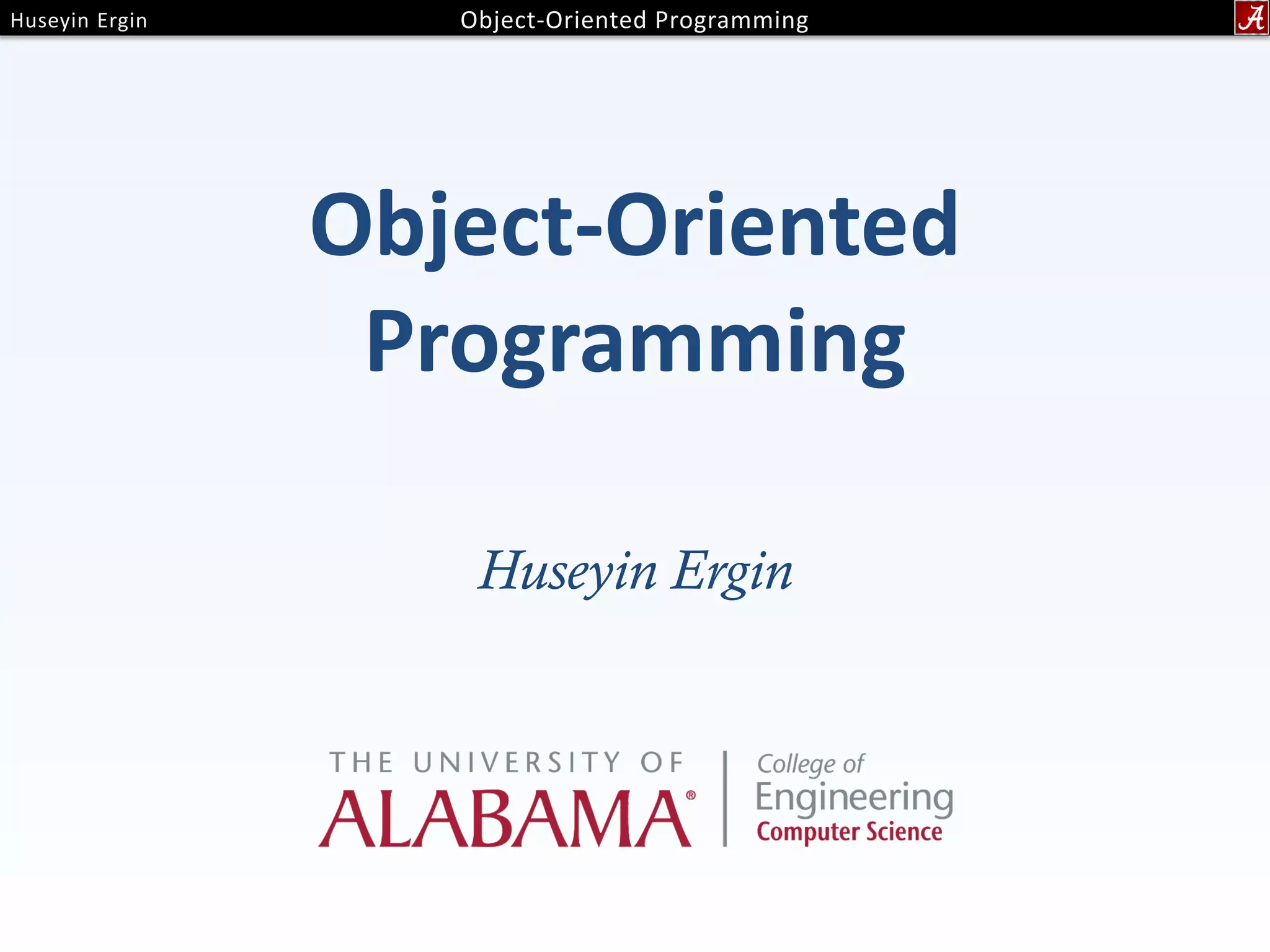 Object-Oriented Programming 