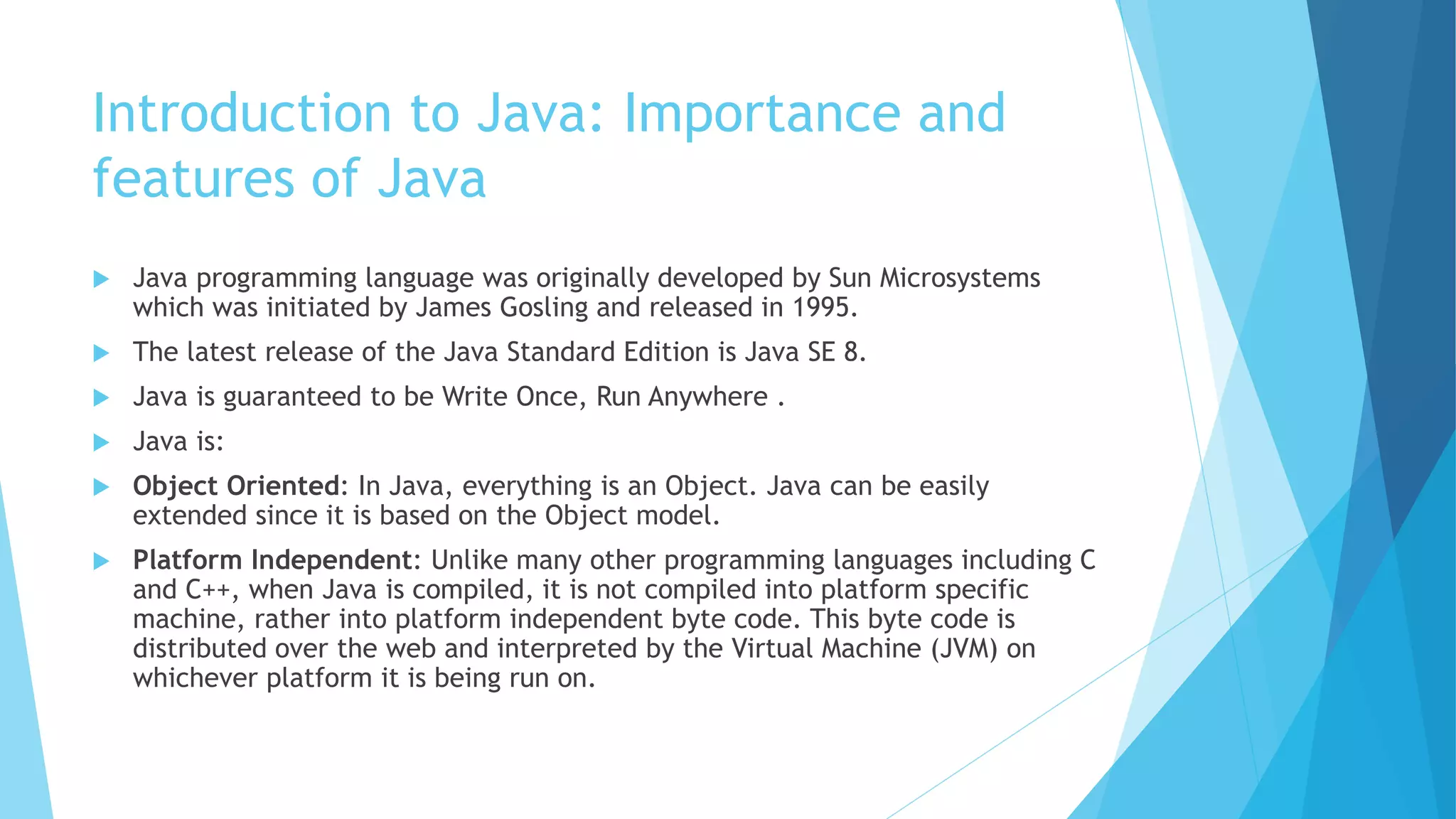 Object-Oriented Programming with Java UNIT 1 | PPTX