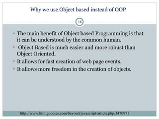 Object oriented vs. object based programming | PPT