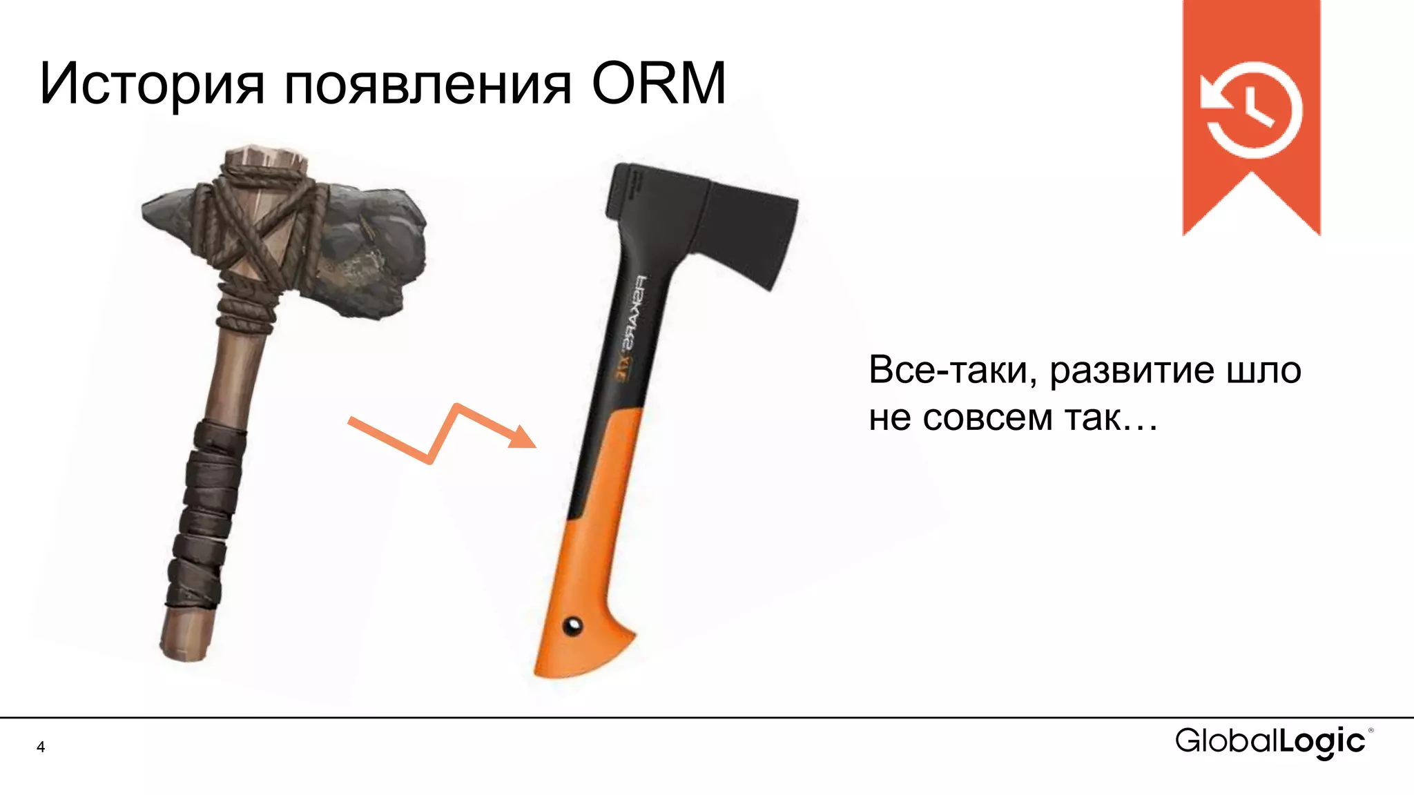 4
История появления ORM
Все-таки, развитие шло
не совсем так…
 