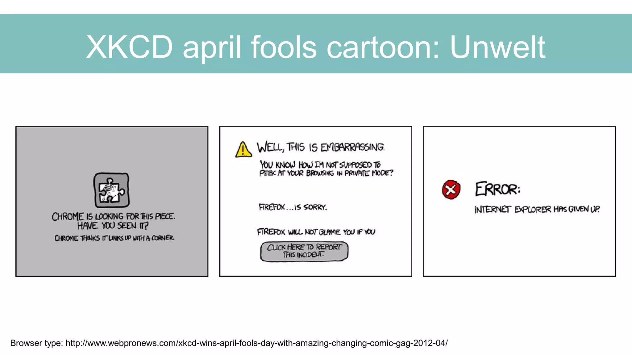 XKCD april fools cartoon: Unwelt
Browser type: http://www.webpronews.com/xkcd-wins-april-fools-day-with-amazing-changing-comic-gag-2012-04/
 