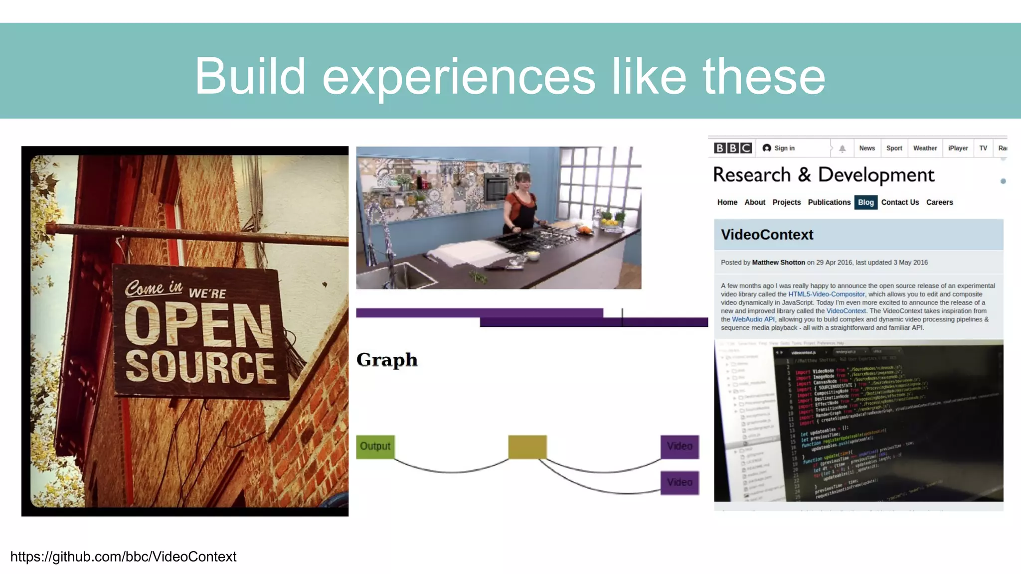 Build experiences like these
https://github.com/bbc/VideoContext
 