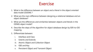 Object database standards, languages and design | PPTX