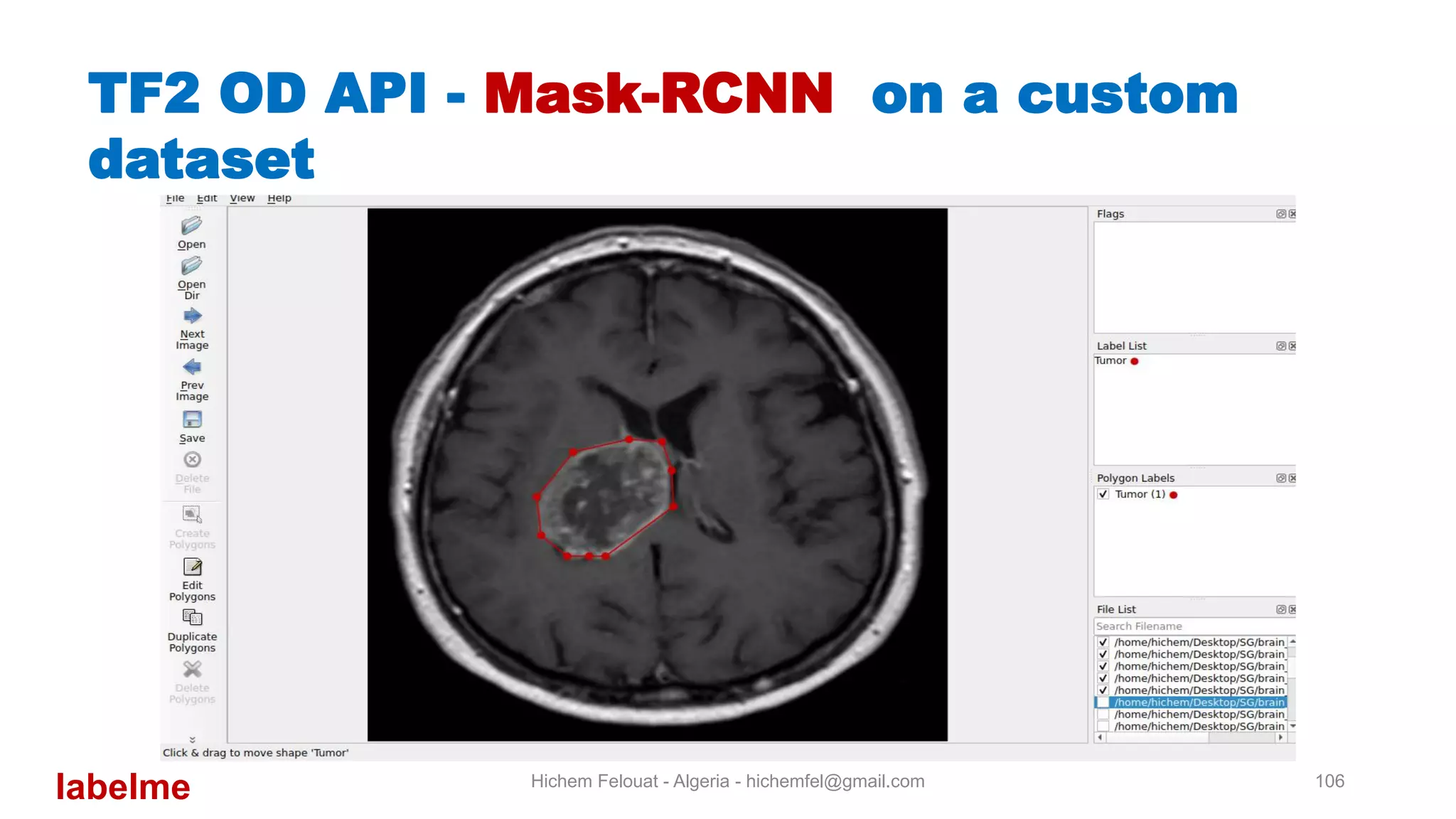 Hichem Felouat - Algeria - hichemfel@gmail.com 106 TF OD API - Mask-RCNN on a custom dataset labelme 