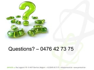 Questions? – 0476 42 73 75
 