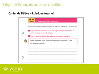 Cahier de l’élève – Rubrique tutoriel
Objectif Français pour se qualifier
 