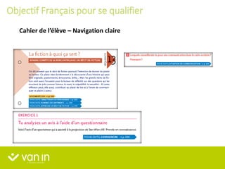 Cahier de l’élève – Navigation claire
Objectif Français pour se qualifier
 