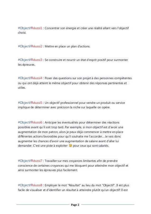 61 Idees Pour Atteindre Vos Objectifs Plus Facilement Objectifreus