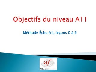 Méthode Écho A1, leçons 0 à 6
 