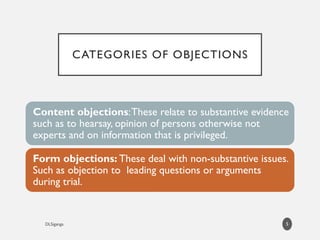 Objections To Evidence Mastering Legal Objections: Strategies for Effective Courtroom Advocacy ...