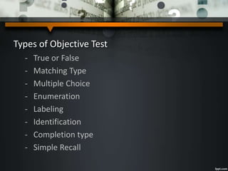Objective Test Type | PPT