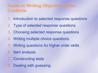 Objective Testing (E Assessment Question) | PPT image.