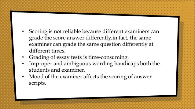 Difference between essay type test and objective type test slideshare picture