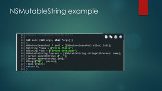 NSMutableString example
 