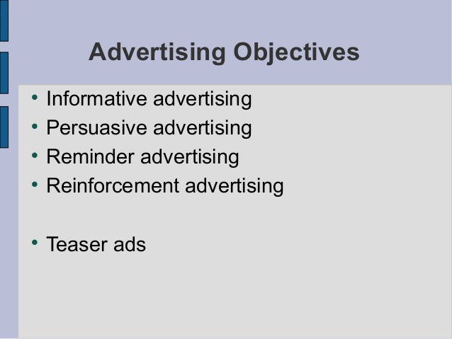 informative advertising and persuasive advertising