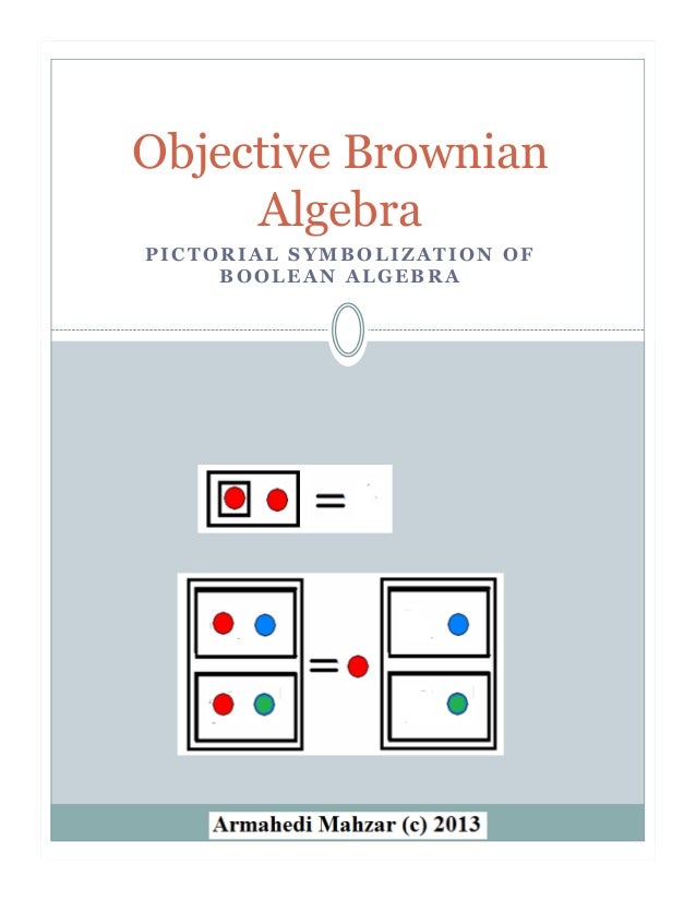 Objective BrownianAlgebraPICTORIAL SYMBOLIZATION OFBOOLEAN ALGEBRA 