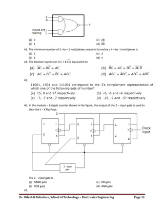 Objective Questions Digital Electronics | PDF