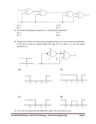 Objective Questions Digital Electronics PDF