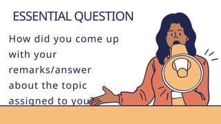 IMPROMPTU REMARKS AND STRATEGIES. POWERPOINT PRESENTATION | PPTX