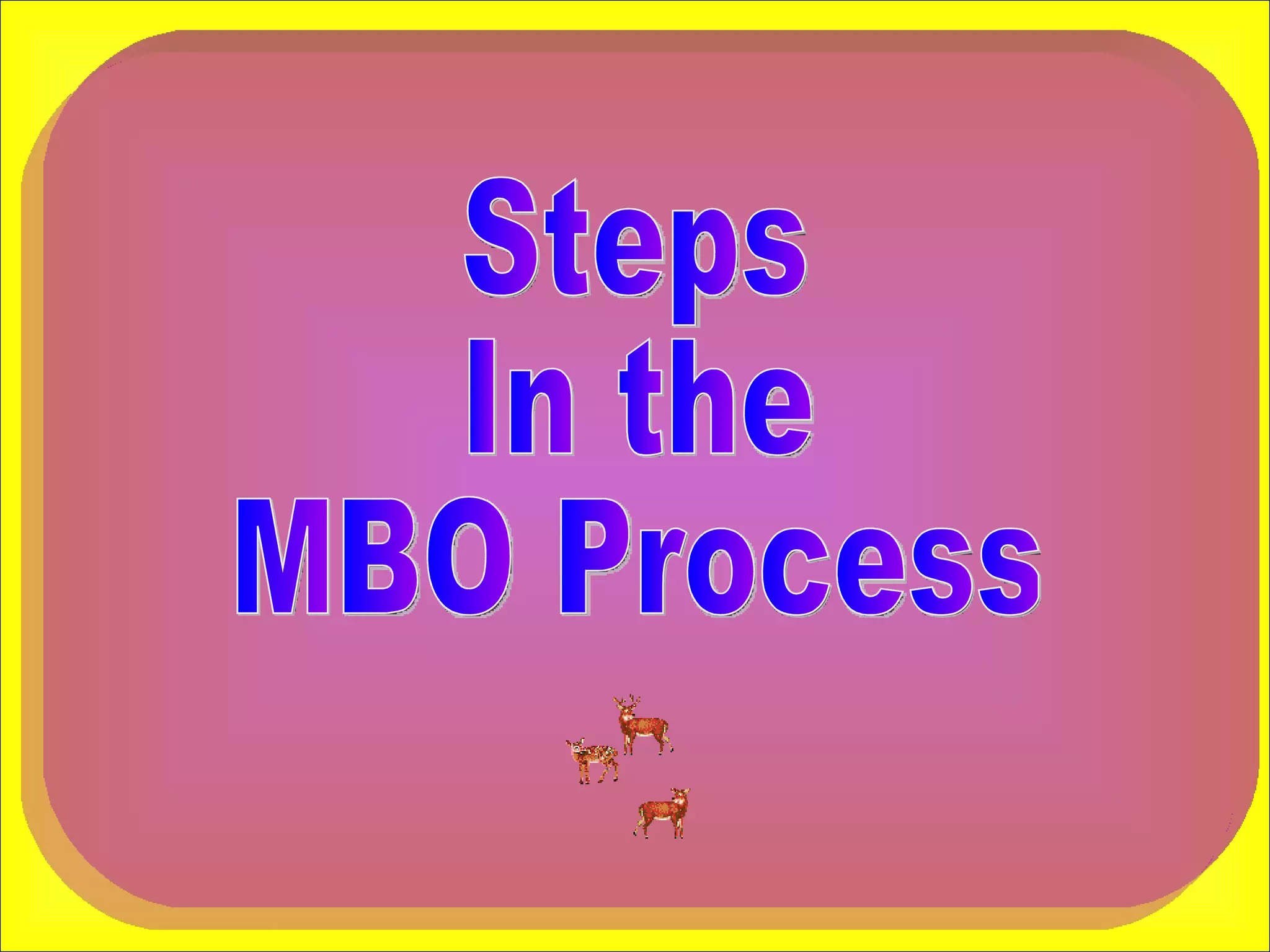 Steps In the MBO Process  