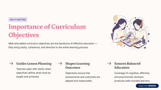 Comprehensive Guide to Curriculum Objectives in Teacher Education | PDF