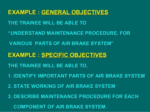 general objectives