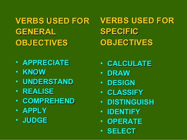 general objectives