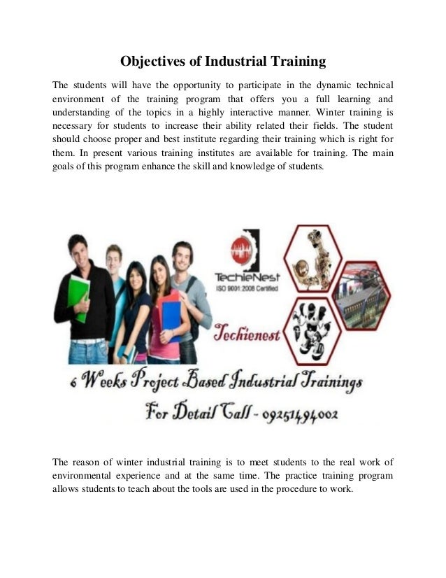 Objectives of industrial training