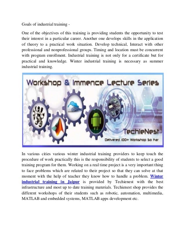 Objectives of industrial training