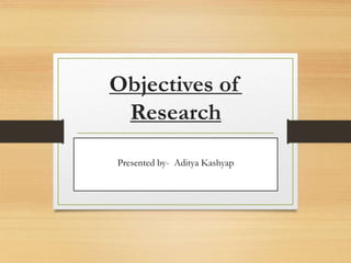 Objectives of
Research
Presented by- Aditya Kashyap
 