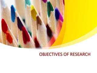 OBJECTIVES OF RESEARCH
 