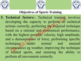 Sports Rationale Sample Objectives of sports training | PPTX
