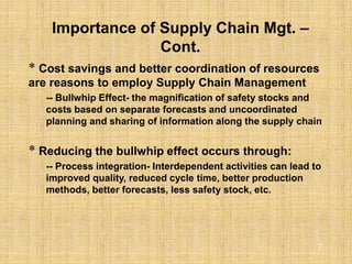 Objectives of supply chain management