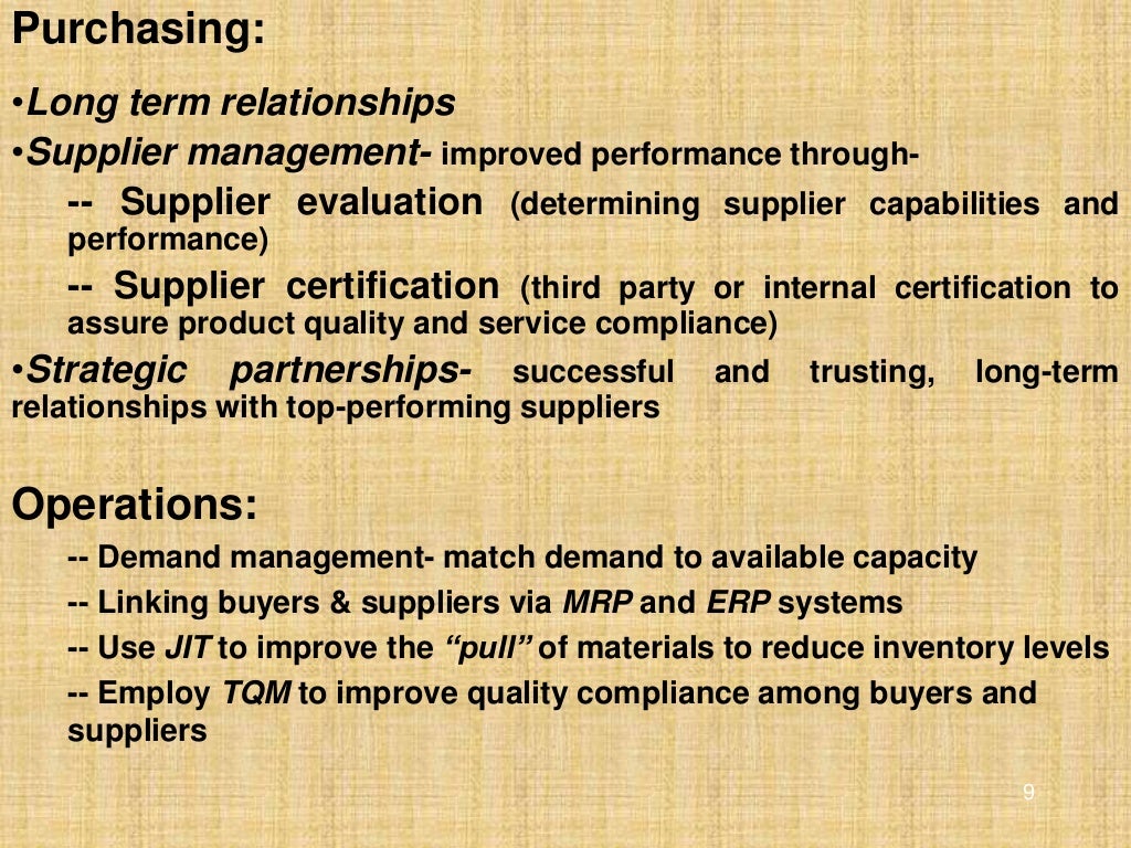Objectives of supply chain management