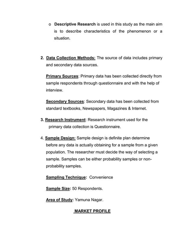 Objectives of the study