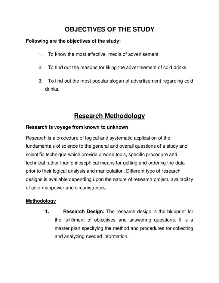 Objectives of the study
