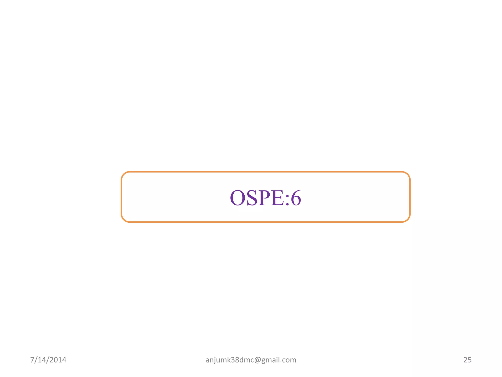 OSPE:6
7/14/2014 25anjumk38dmc@gmail.com
 