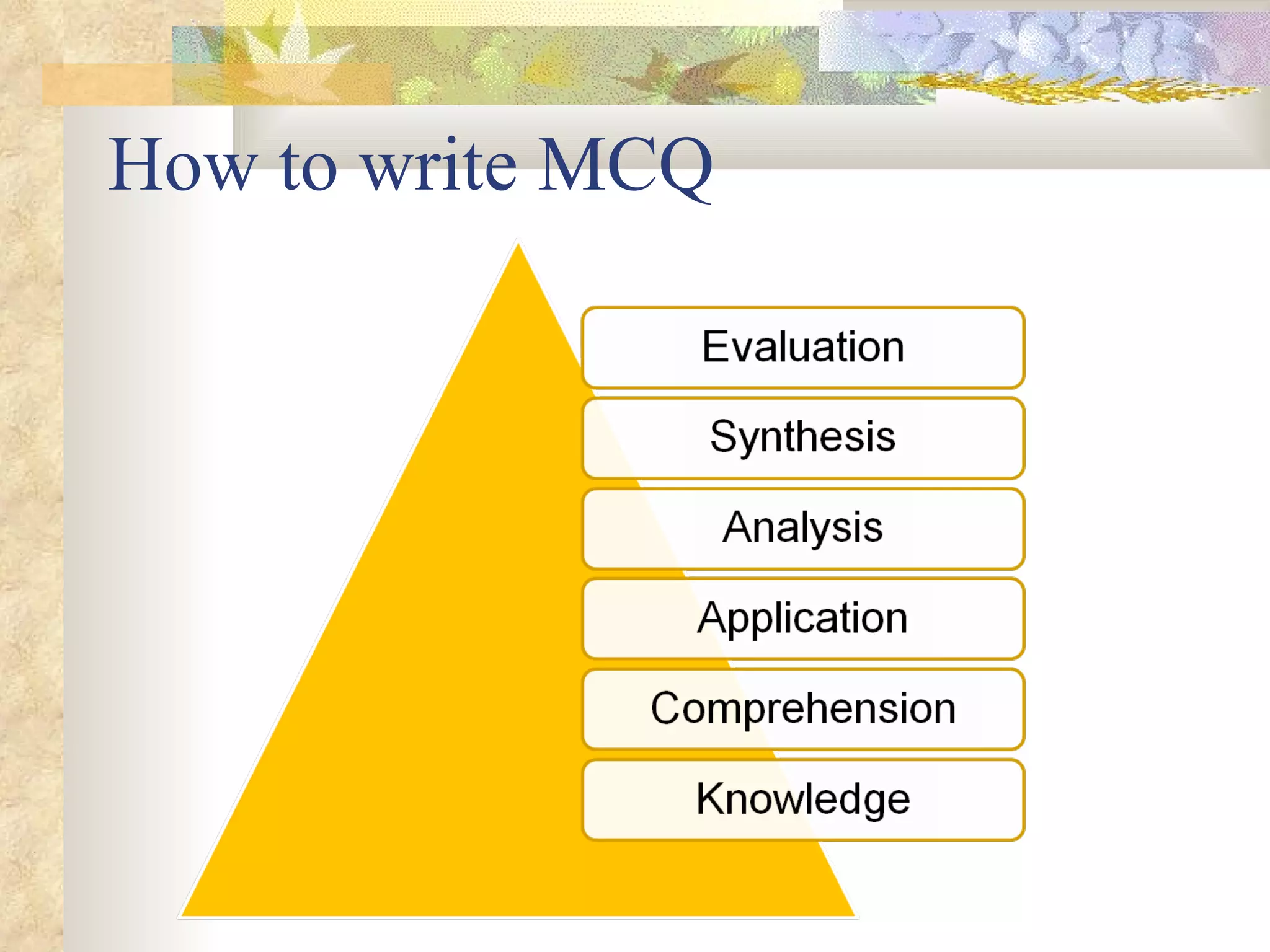 How to write MCQ 