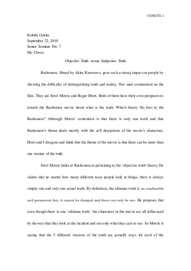 Реферат: The Mystery Of Rashomon Essay Research Paper