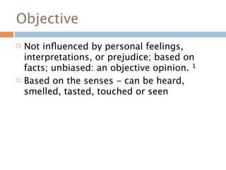 Objective vs Subjective Analysis of Photographs | KEY