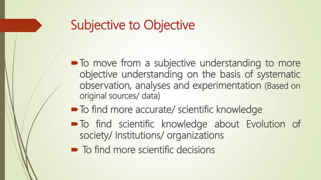 Objectivity and subjectivity in social science research