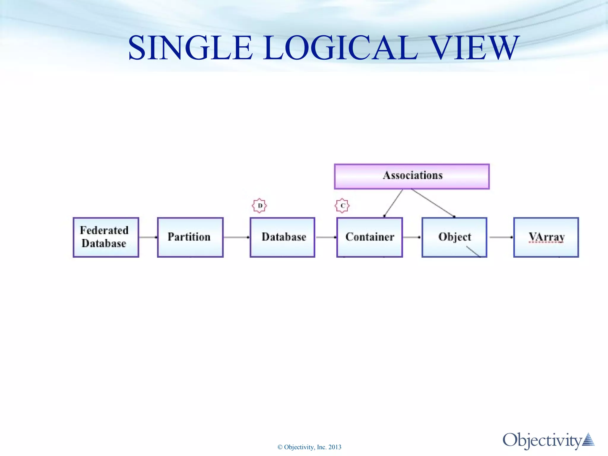 SINGLE LOGICAL VIEW

© Objectivity, Inc. 2013

 