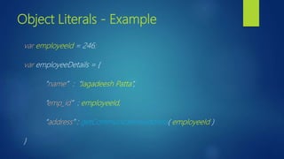 3. Object literals | ES6 | JSON | PPTX