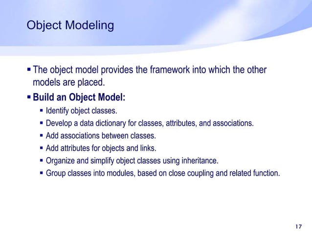 Modeling- Object, Dynamic and Functional