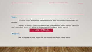 Object oriented analysis and design using uml classes and objects | PPTX