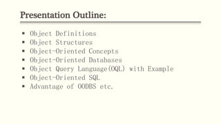 Object oriented database | PPT