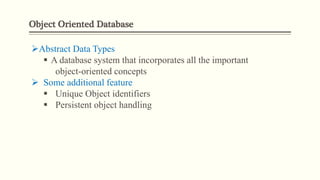 Object oriented database | PPTX