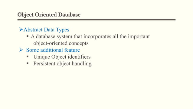 Object oriented database | PPT